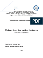 Noțiunea de serviciu public și clasificarea serviciilor publice