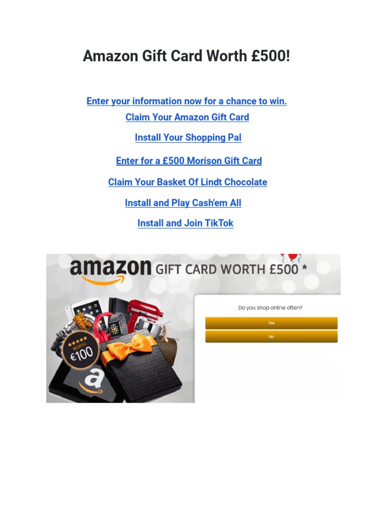 Amazon Gift Card Worth 500 PDF