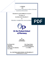 A Thesis ON: Pharma Marketing Management