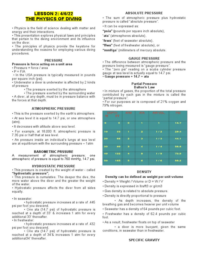 Lesson 2 The Physics of Diving PDF