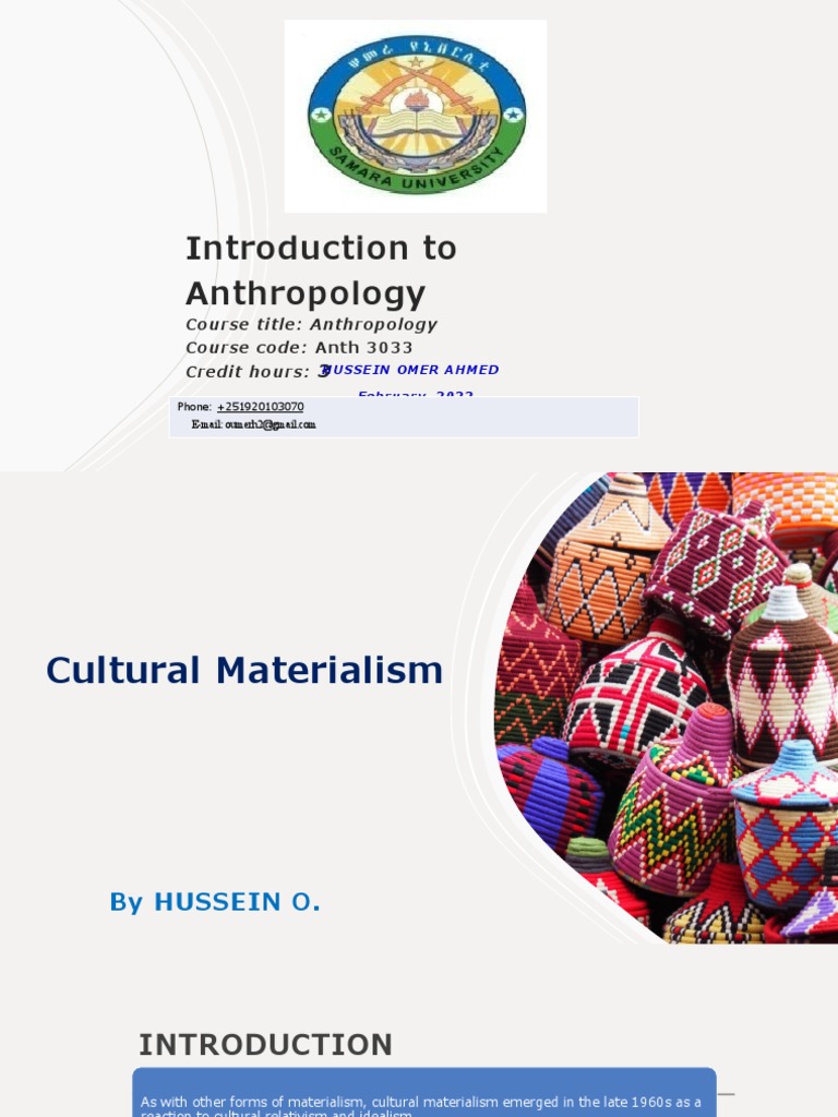 Cultural Materialism PDF Sociocultural Evolution Materialism