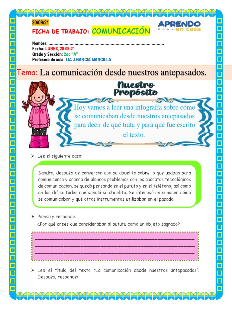 Fichas de Trabajo Semana 25 - 2do A | PDF | Teléfonos móviles