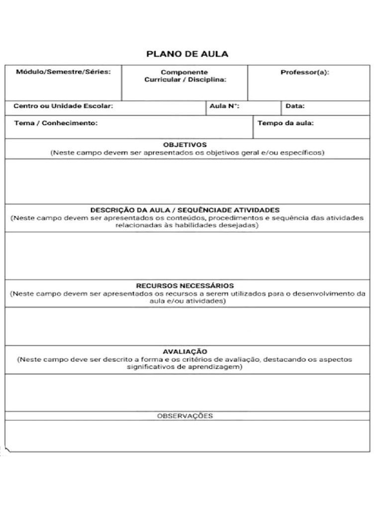 Plano de Aula | PDF