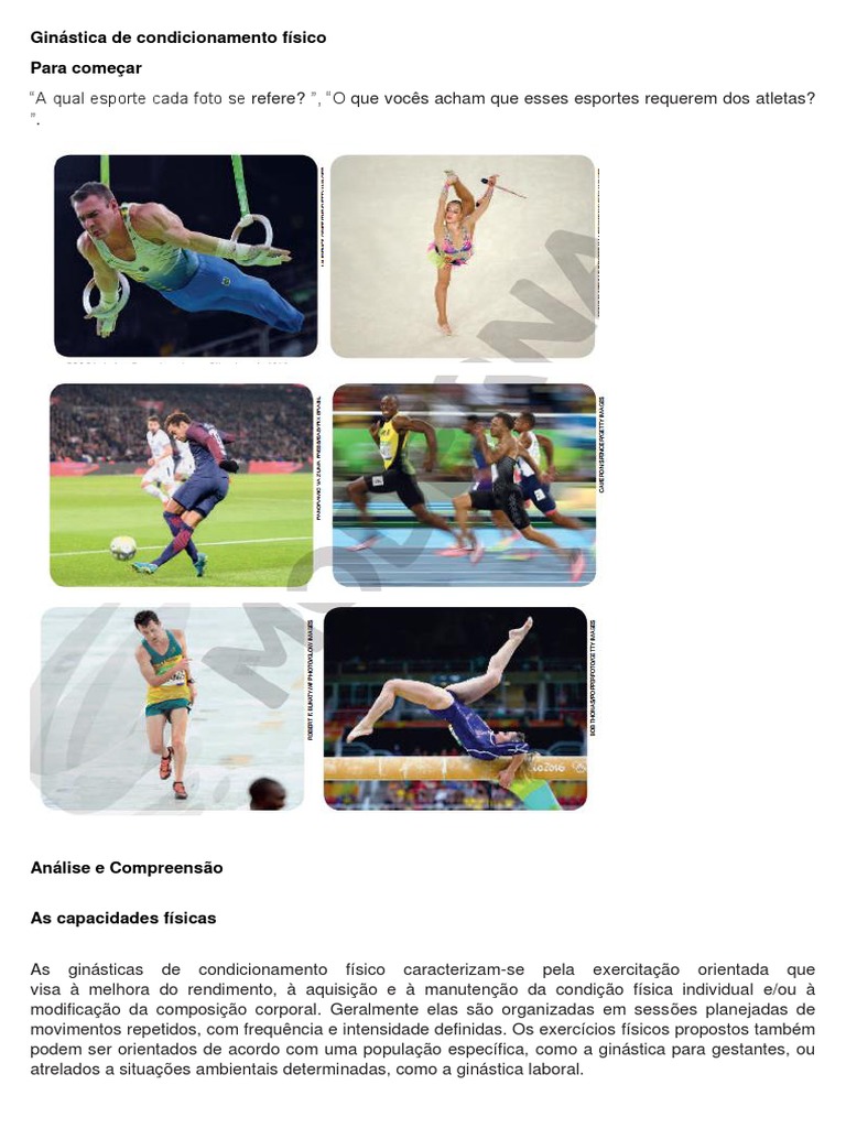 Ginástica de Condicionamento Físico - 2 - BIMESTRE | PDF | Ginástica ...