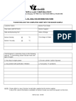 Fuel Oil Analysis Info Form