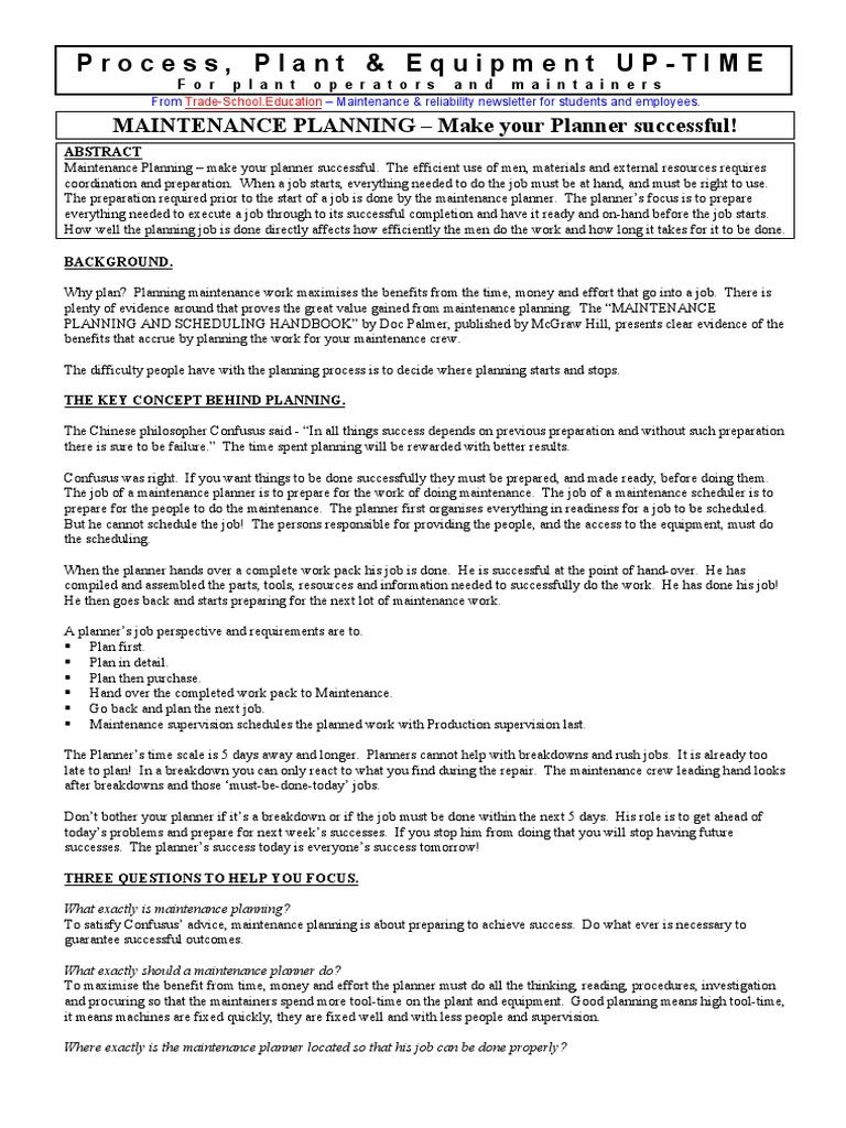 MAINTENANCE PLANNING DOCUMENT PDF visual data 6