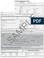 Sample Vehicle Credit Application Form