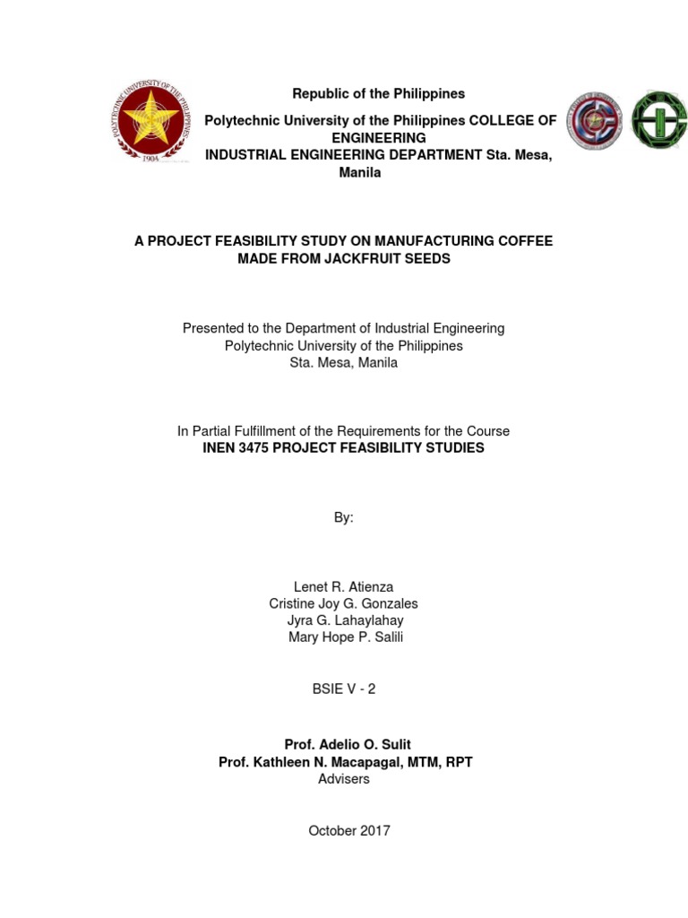 A Project Feasibility Study On Manufacturing Coffee Pdf Pdf
