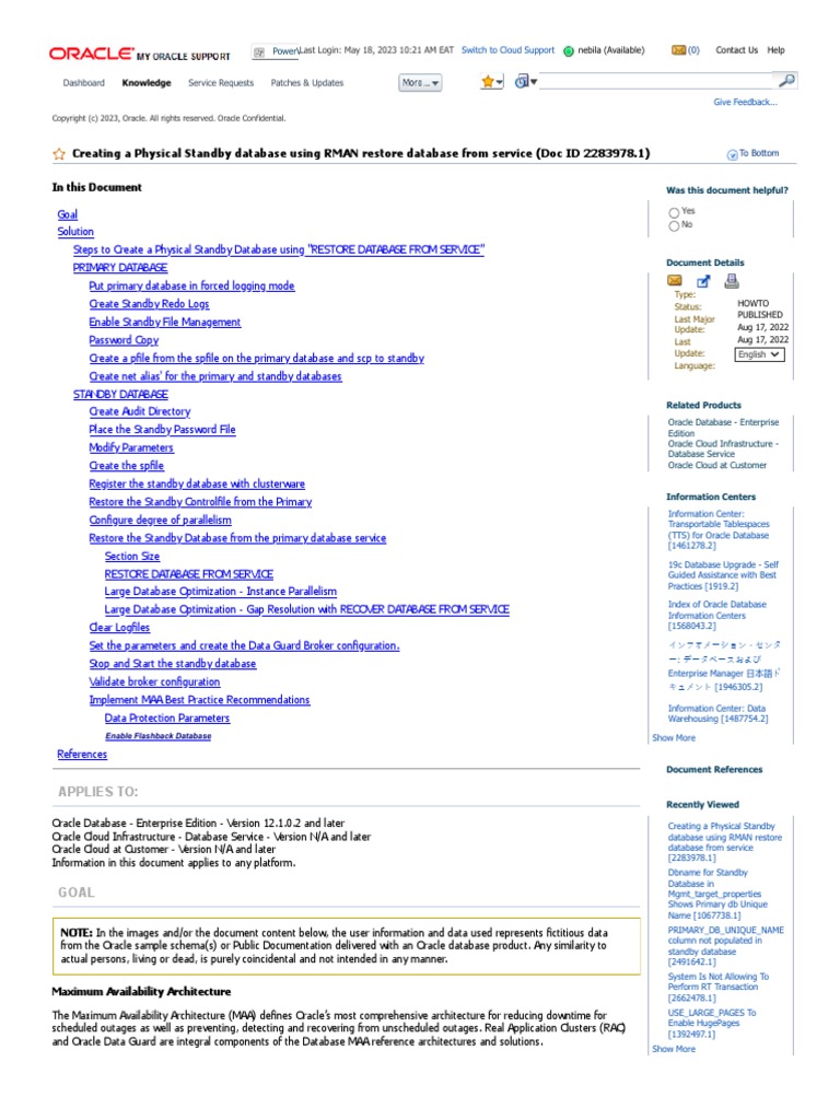 Creating A Physical Standby Database Using RMAN Restore Database From ...