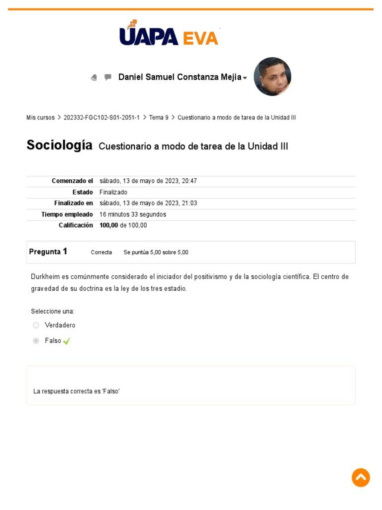 Cuestionario A Modo de Tarea de La Unidad III - Revisión Del Intento 2 |  PDF | Ciencia y matemáticas, image size:768x1024