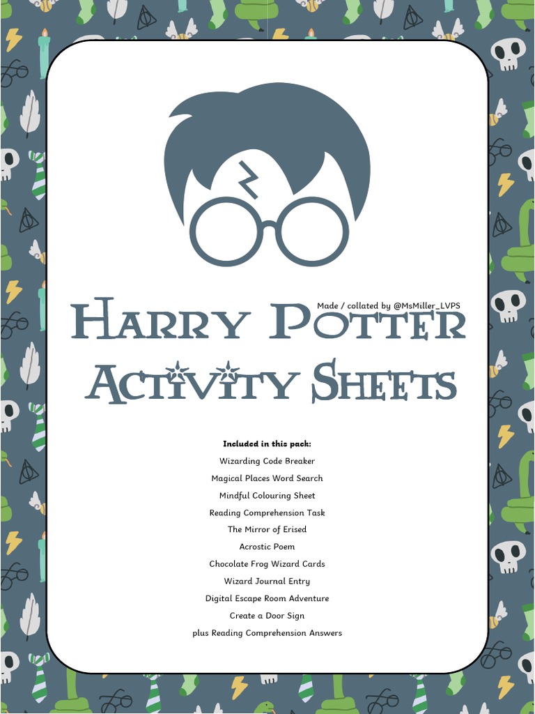 (477188) Harry Potter Activity Sheets PDF Contemporary Fantasy