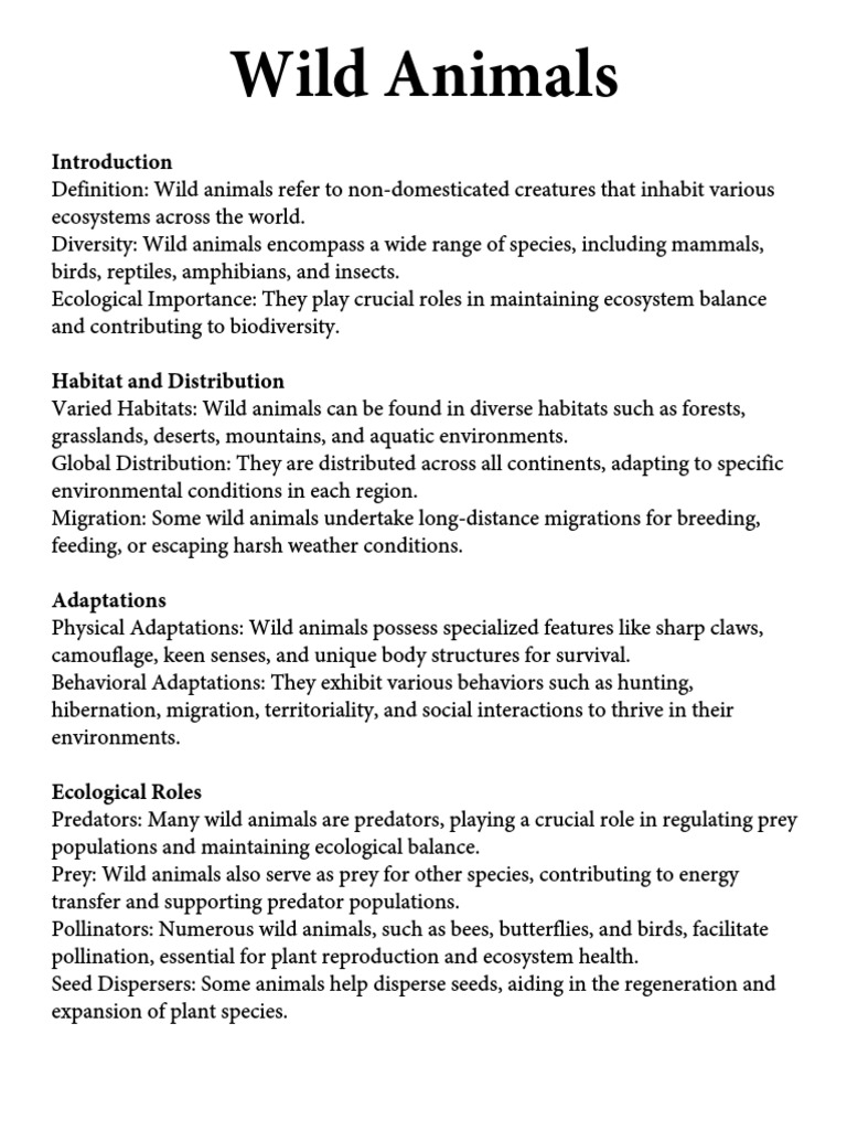 Wild animals 12 download free pdf conservation biology wildlife