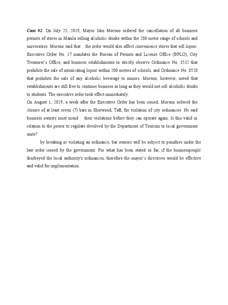 Case 2 on july 25 2019 mayor isko moreno ordered the cancellation