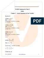 Ncert Solutions Class 8 Maths Chapter 2 Linear Equations in One Variable
