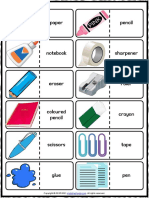 Stationery Objects Vocabulary Esl Printable Dominoes Games For Kids