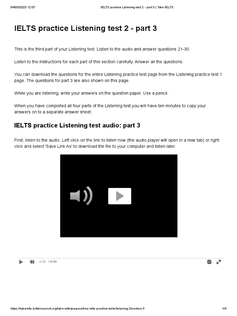 IELTS Listening Test 2: Part 3 Audio | PDF | International English ...