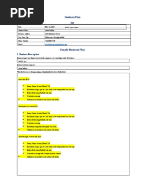 Spa Business plan