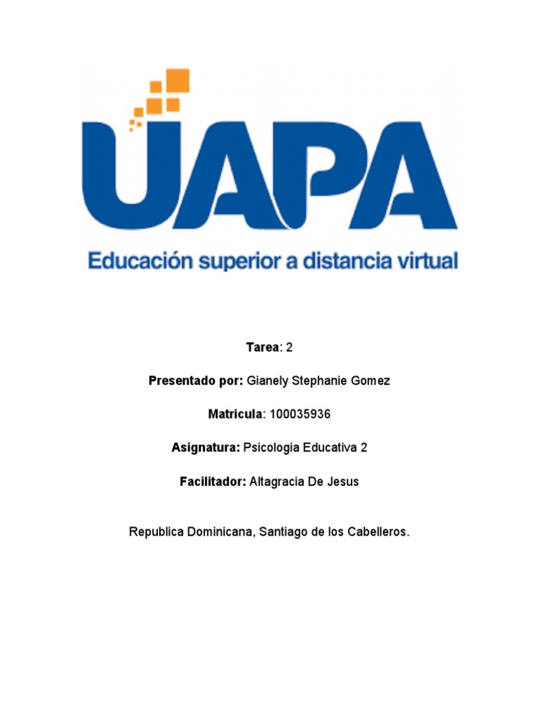 Psicologia Educativa 2 Tarea 2 PDF