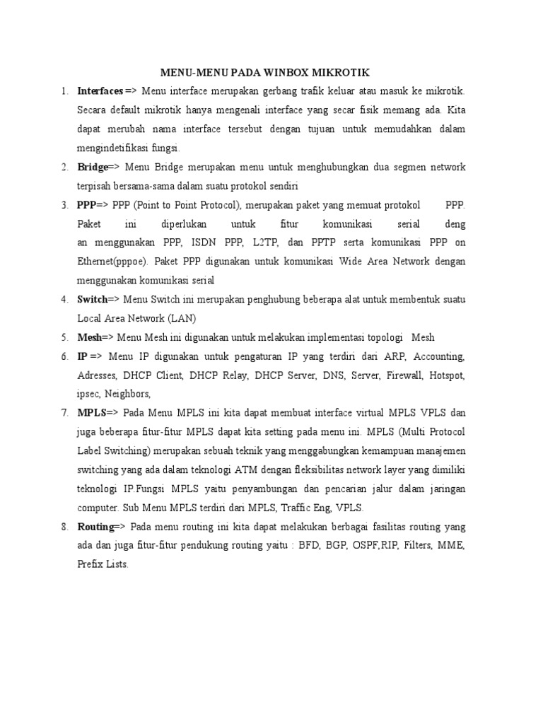 Menu menu pada winbox pdf