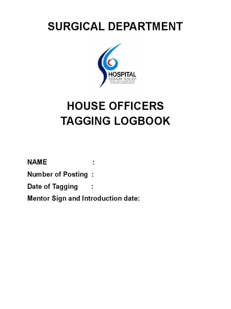 Houseman Off-Tagging Logbook Guide | PDF | Surgery | Health Sciences