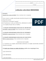 Atividade de Português Orações Subordinadas Adverbiais Reduzidas Pronta para Imprimir