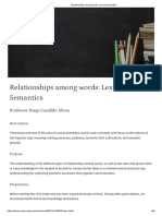 1 - Relationships Among Words - Lexical Semantics