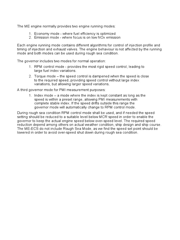 Torque Control Mode & Rough Sea Mode | PDF