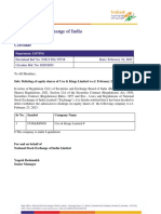 Exchange Circular Delisting of Cox Kings