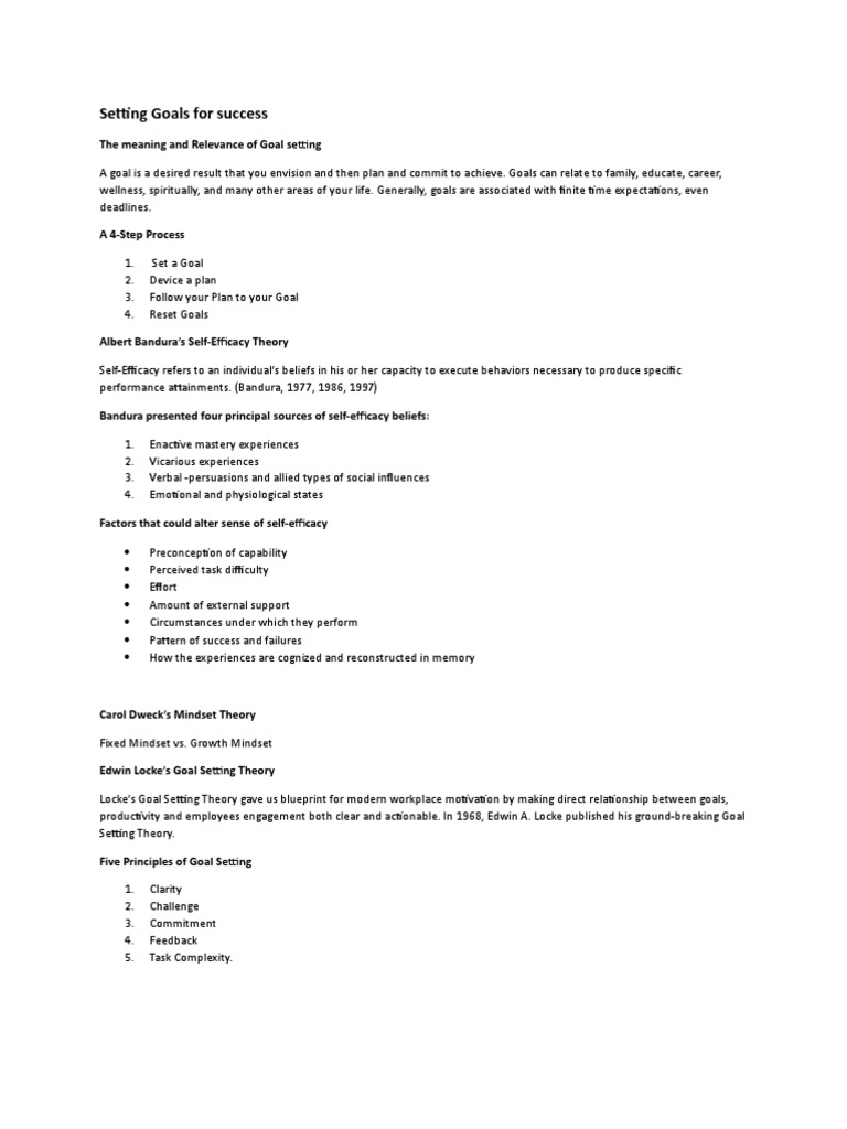 Goal Setting for Personal Growth | PDF