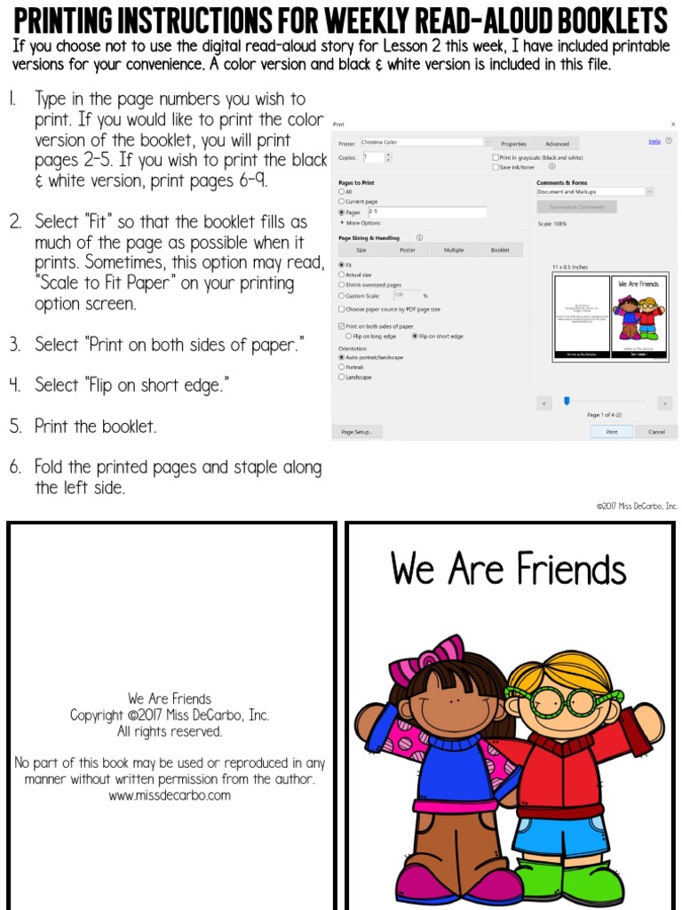 Kinder Set 1 Week 1 Printable Booklets | PDF