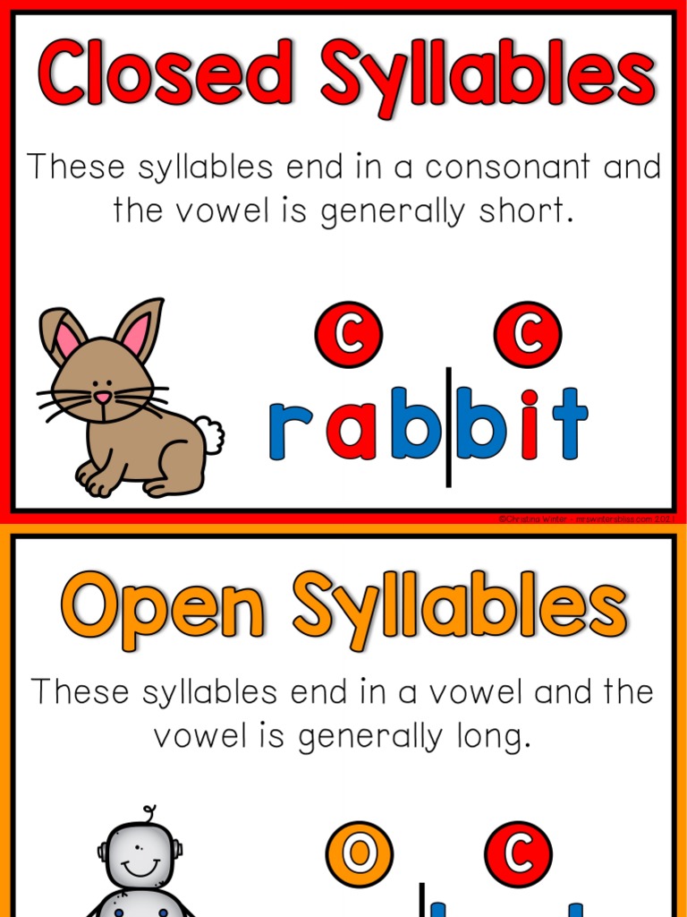 Syllable Types Teaching Posters | PDF