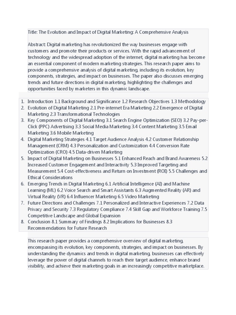 Evolution of Digital Marketing Analysis | PDF | Digital Marketing ...