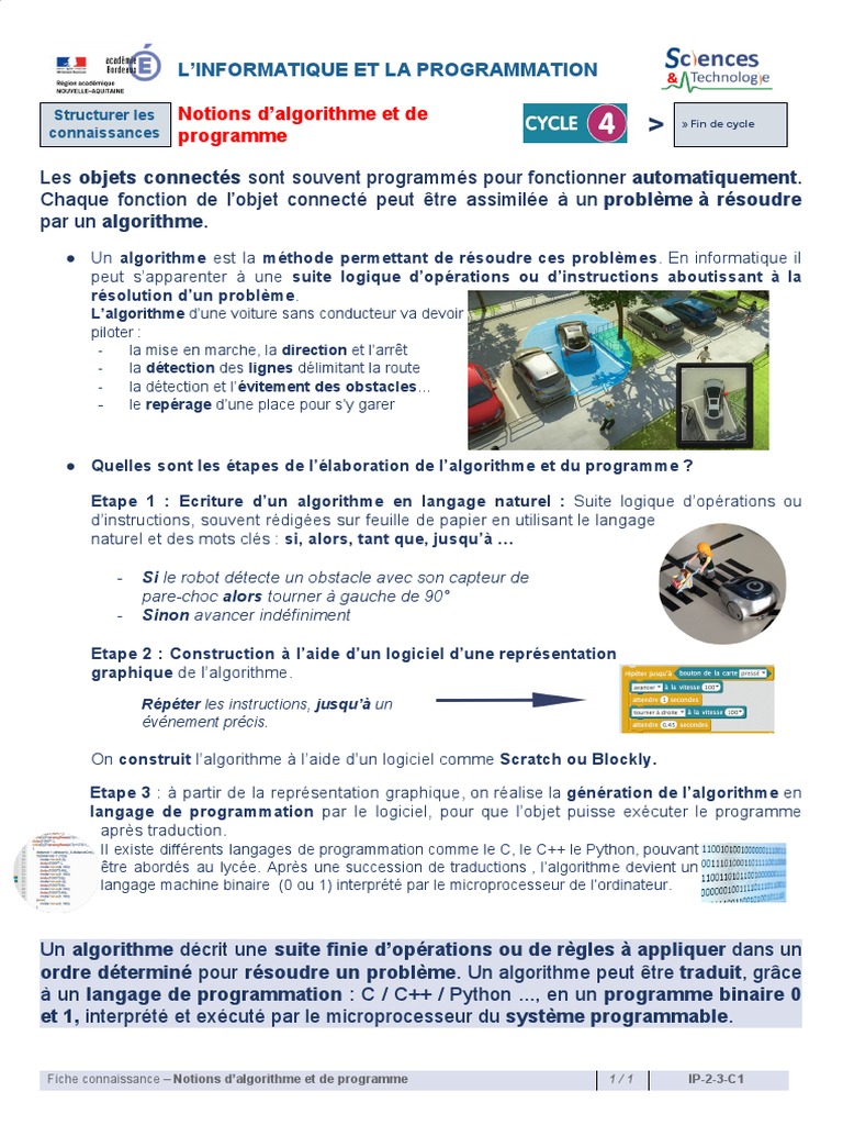 Algorithmes en Langage Naturel et Logiciel | PDF | Programme ...