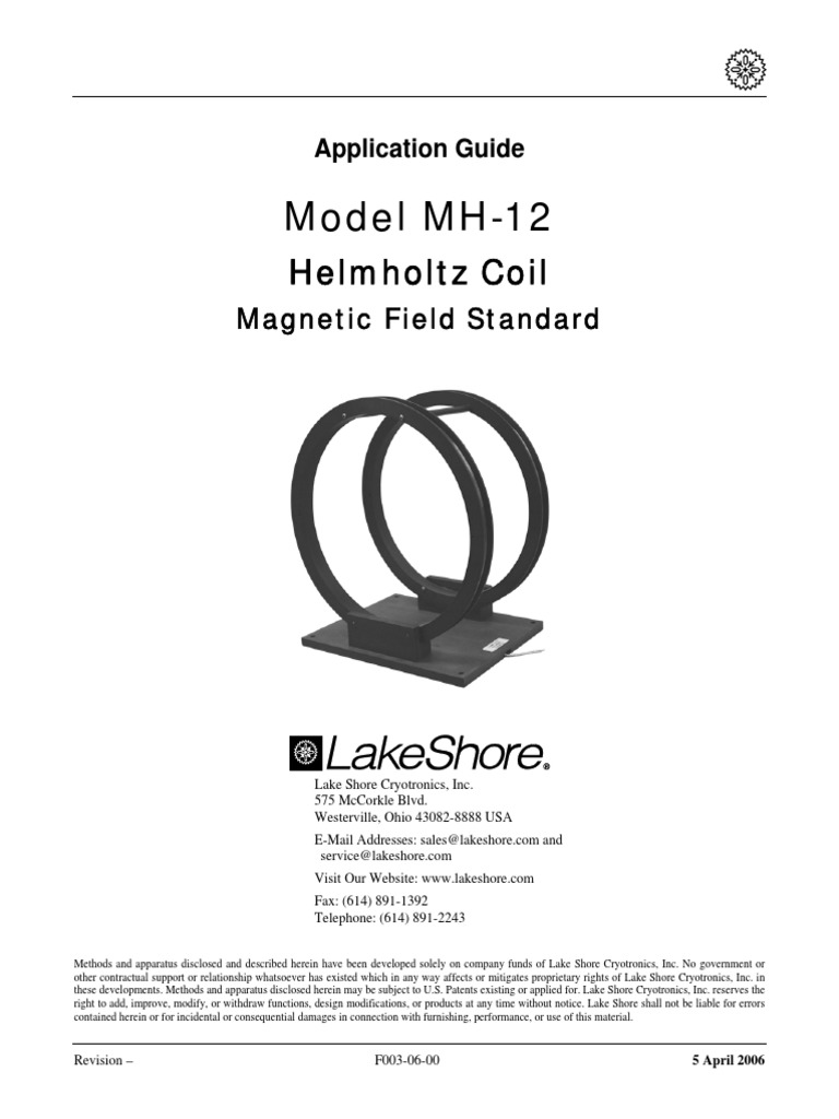 Helmholzt LAKESHORE | PDF | Magnetic Field | Inductor