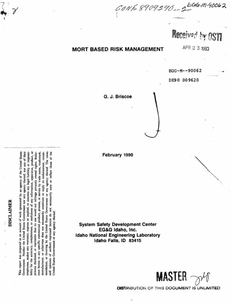 MORT Risk Management Overview | PDF | Risk | Risk Assessment