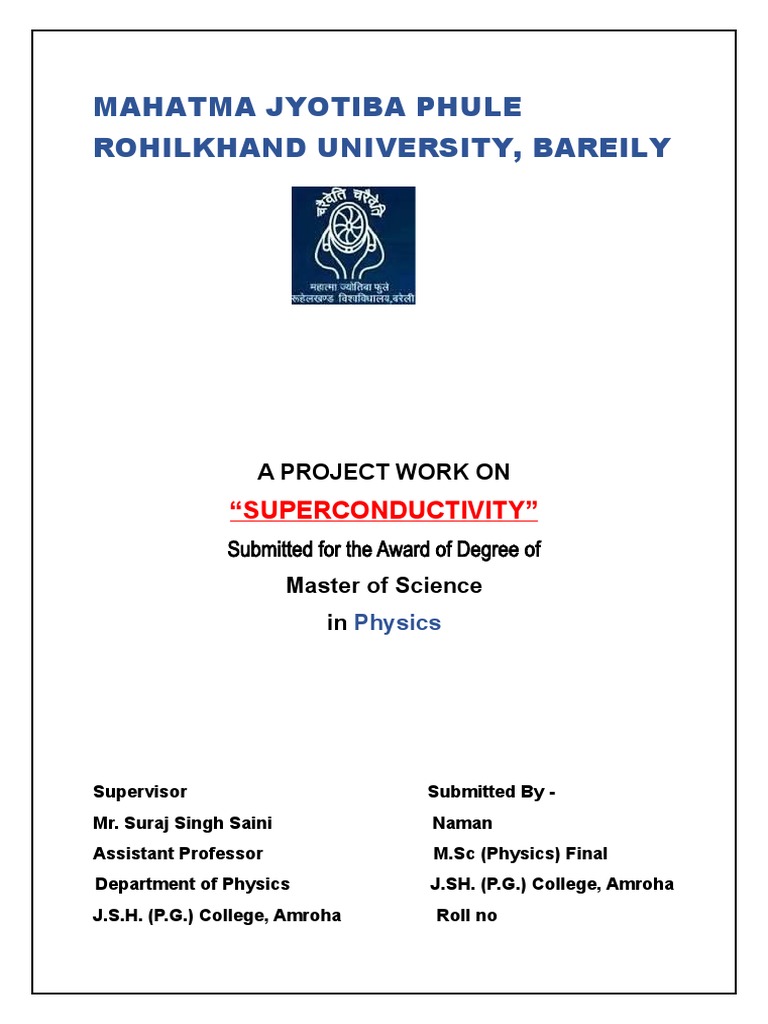Mahatma Jyotiba Phule Rohilkhand University PDF