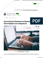 How To Email A Professor For Research Position