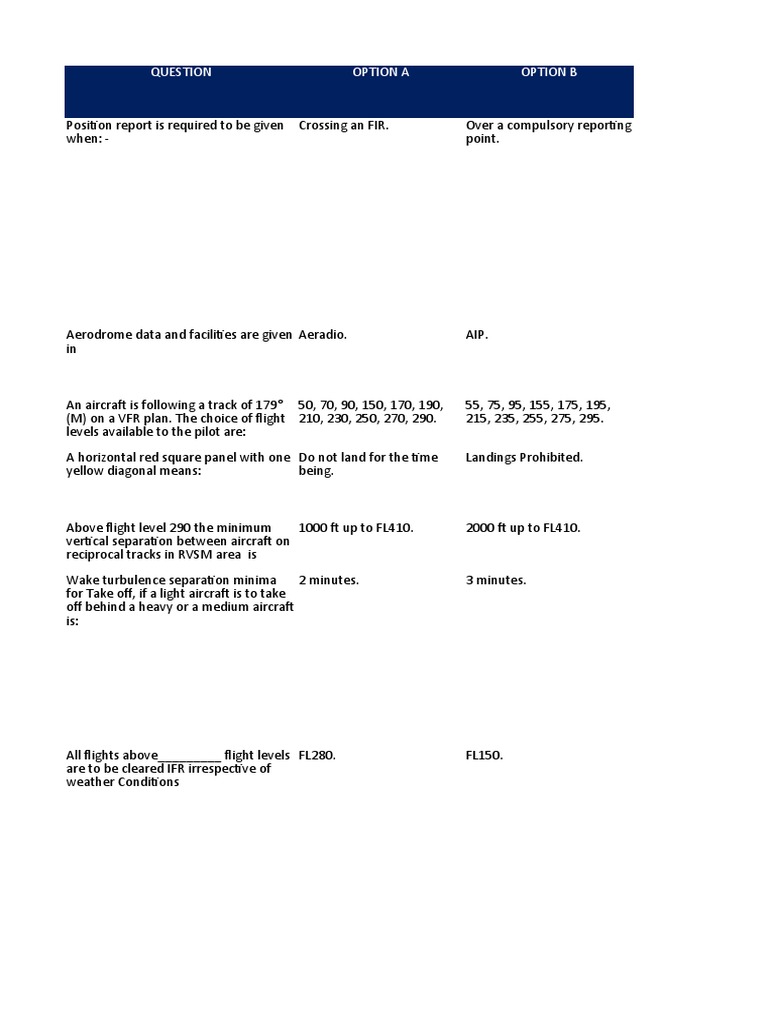 Regs Test 6 PDF Visual Flight Rules Air Traffic Control