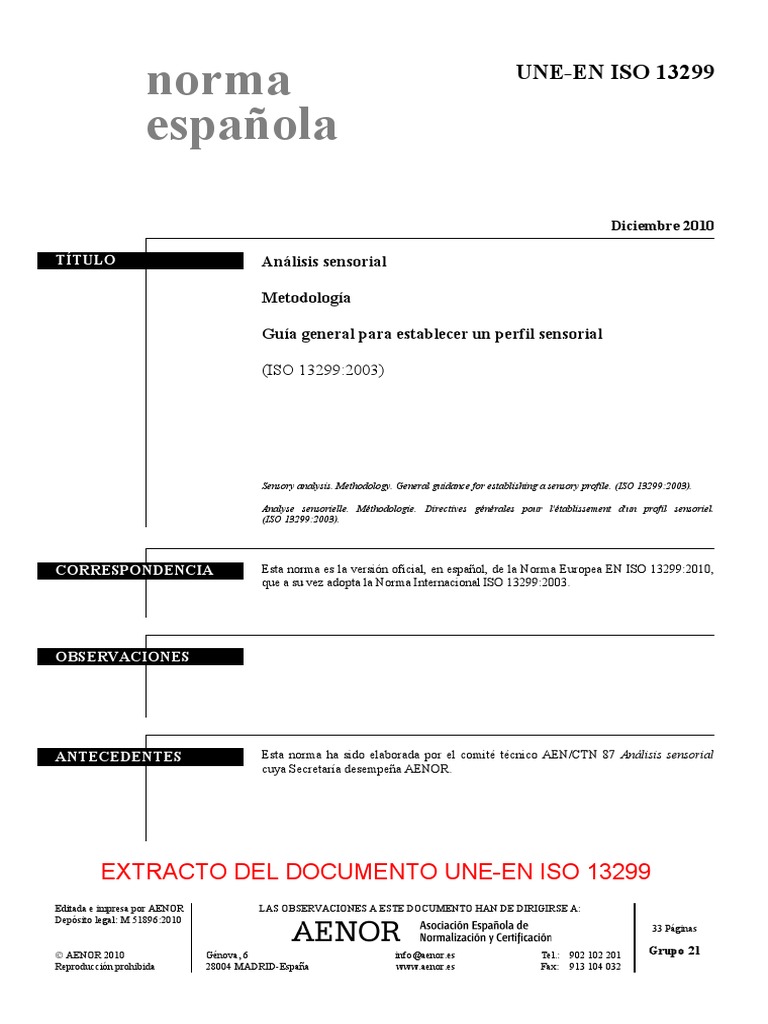 (Ex) UneEn Iso 13299 2010 PDF