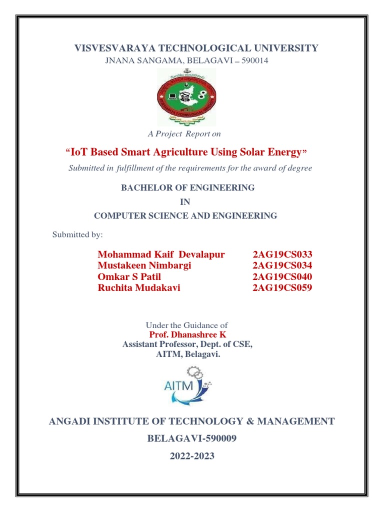IoT Smart Agriculture with Solar Energy | PDF | Internet Of Things ...