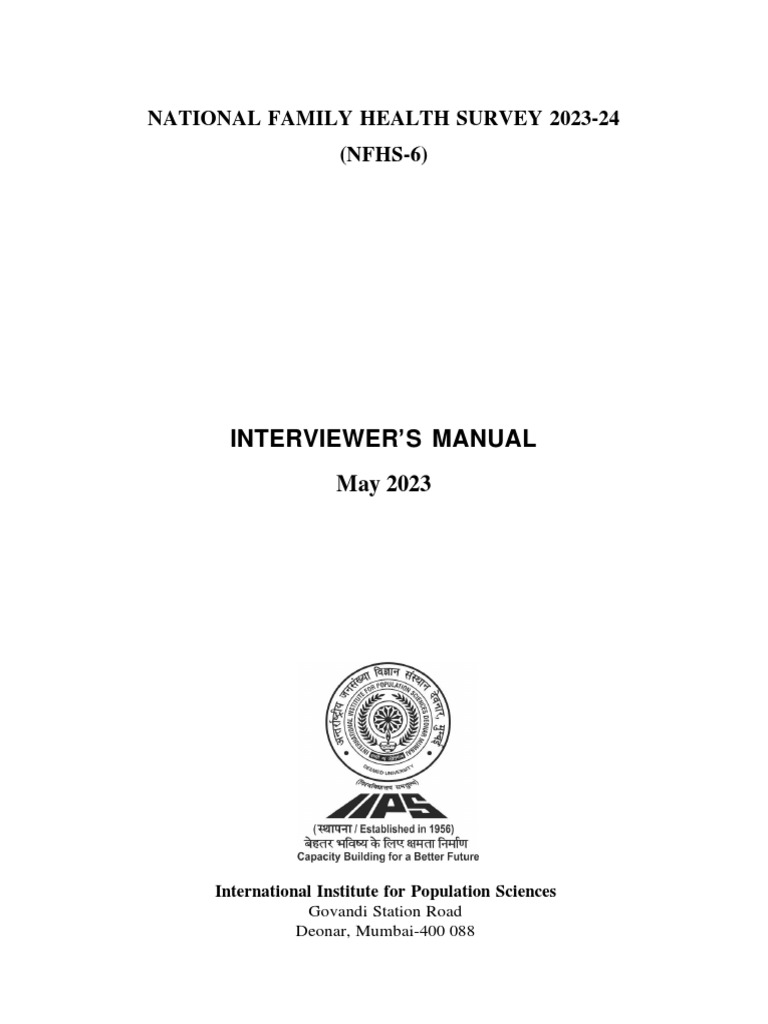 nfhs-6-interviewer-s-manual-pdf-survey-methodology-sexual-harassment