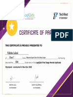 Certificate of Logiqids Clss 7 Vinu