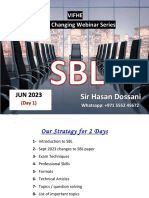 Day 1 - SBL Practice To Pass by Hasan Dossani (JUN 2023)