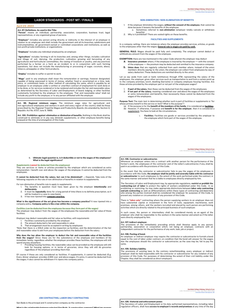 Labor Standards (Transcriptions - Edited) | PDF | Cost Of Living ...