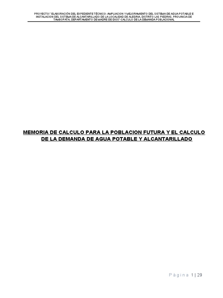 07.01.01 Calculo de La Demanda Poblacional | PDF | Agua | Alcantarillado