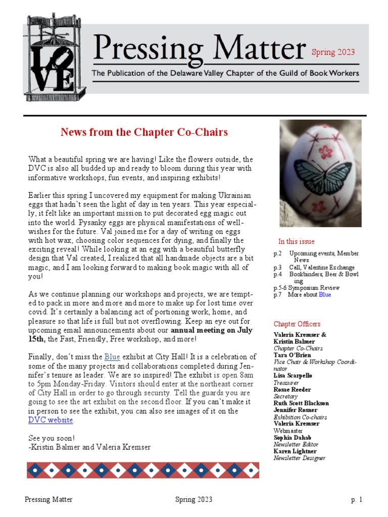 DVC-GBW Spring 2023 Newsletter | PDF | Art