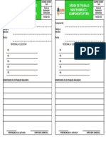 Ssoma-F-121 Orden de Mantenimiento Componentes de Ptari