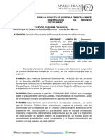 Suspension de Proceso de Investigacion de Proceso Disciplinario