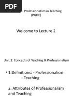 Professionalism in Teaching - Lecture 2