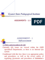 Gyumri State Pedagogical Institute: Assignments - 1-3